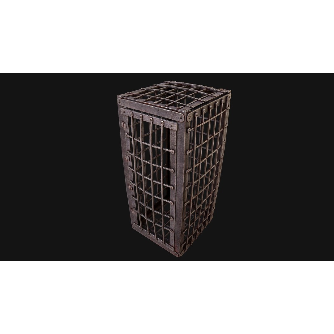 Iron Prison Cage 3D Model – Low Poly Game Ready Asset, FBX - View 8