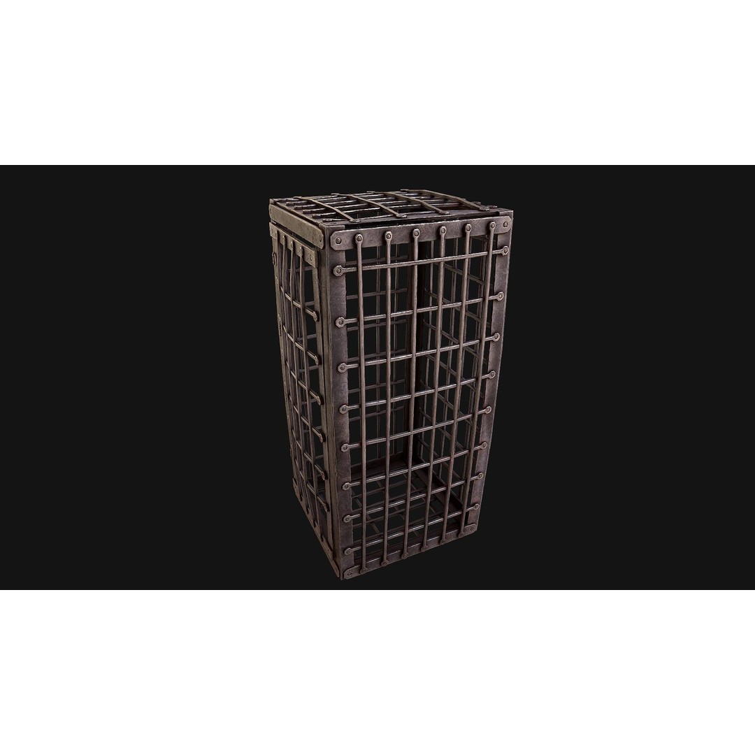 Iron Prison Cage 3D Model – Low Poly Game Ready Asset, FBX - View 9