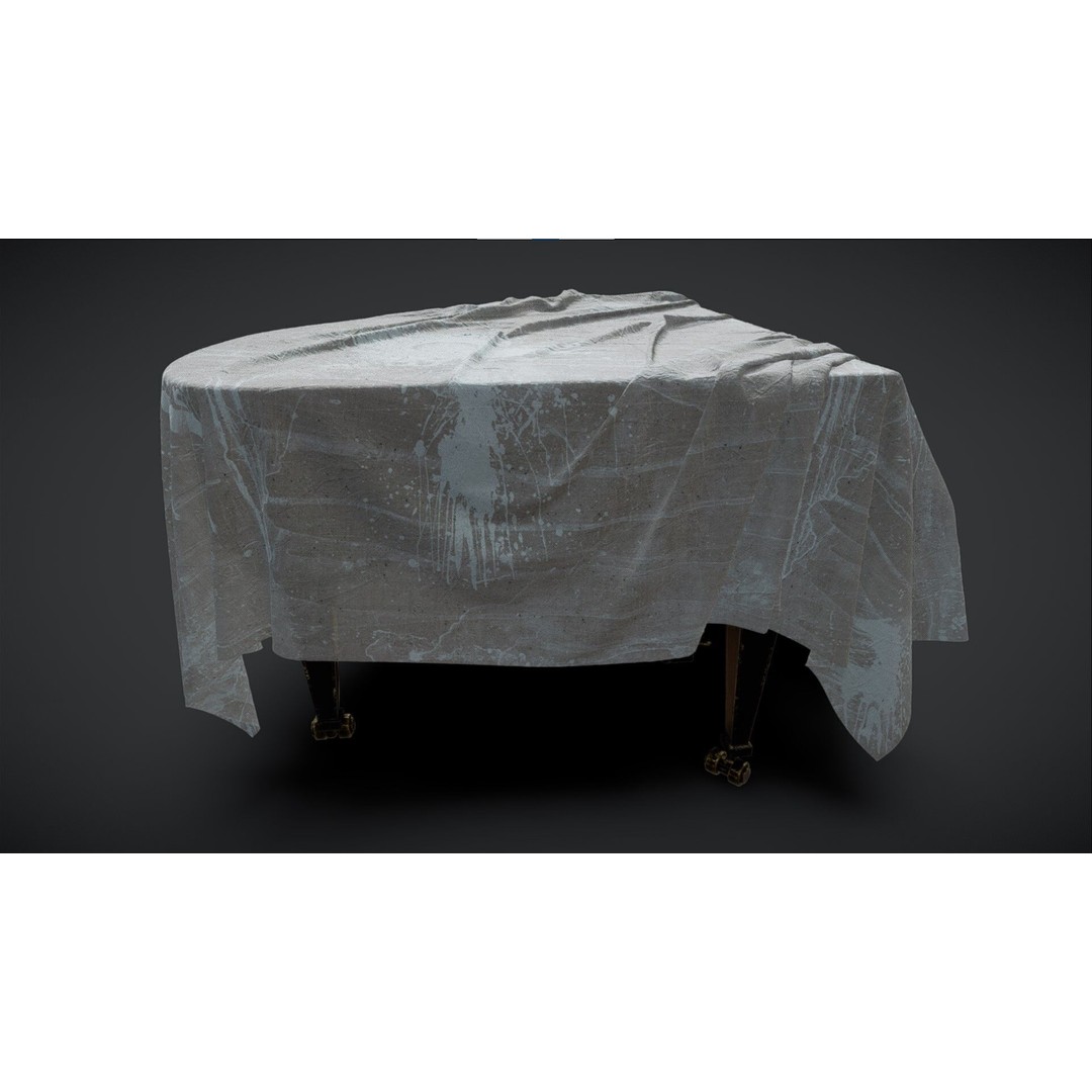 Draped Piano 3D Model – Low Poly Game Asset, FBX, PBR Textures - View 13