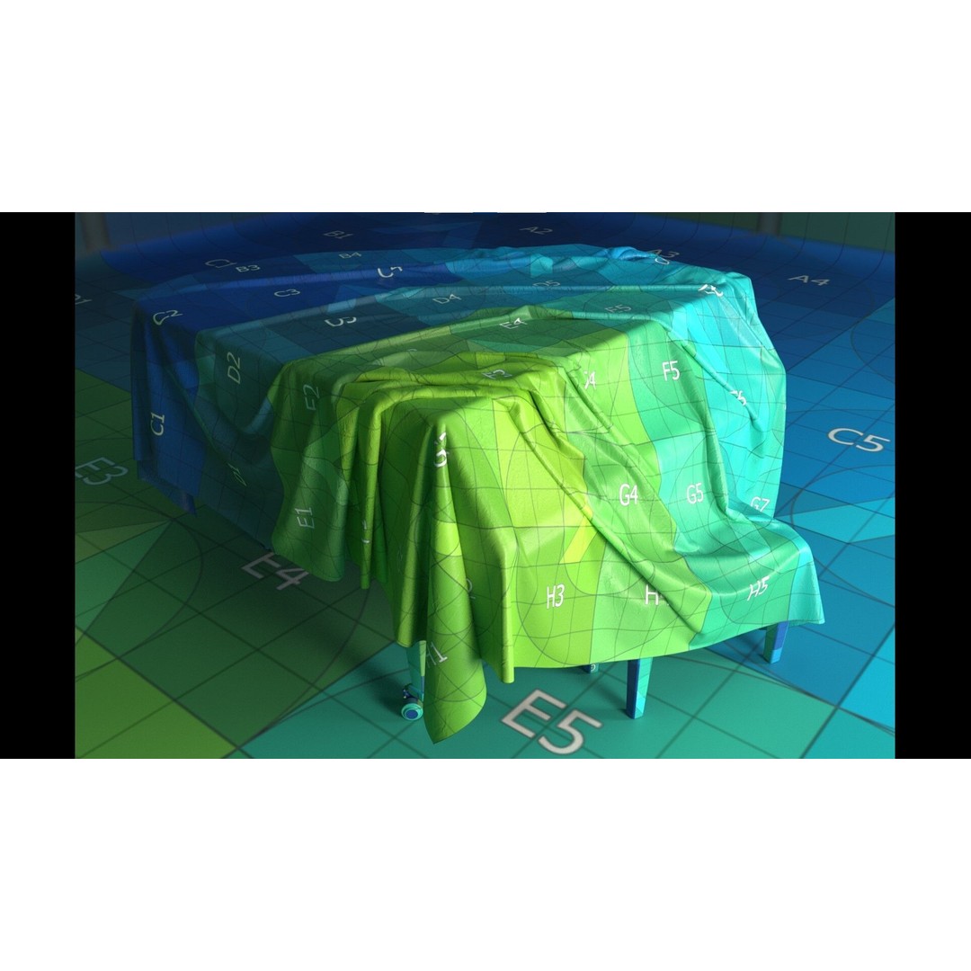 Draped Piano 3D Model – Low Poly Game Asset, FBX, PBR Textures - View 14