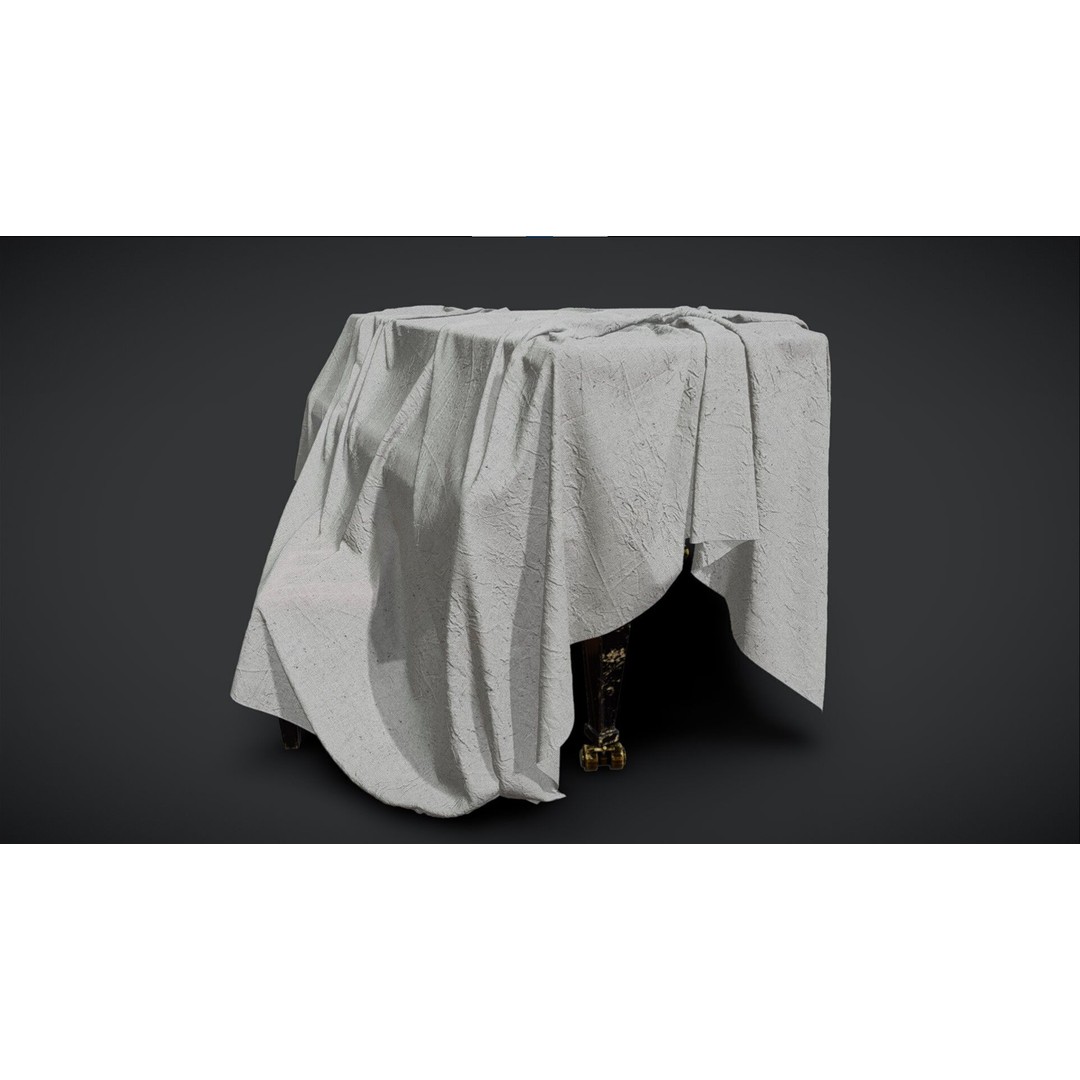 Draped Piano 3D Model – Low Poly Game Asset, FBX, PBR Textures - View 4