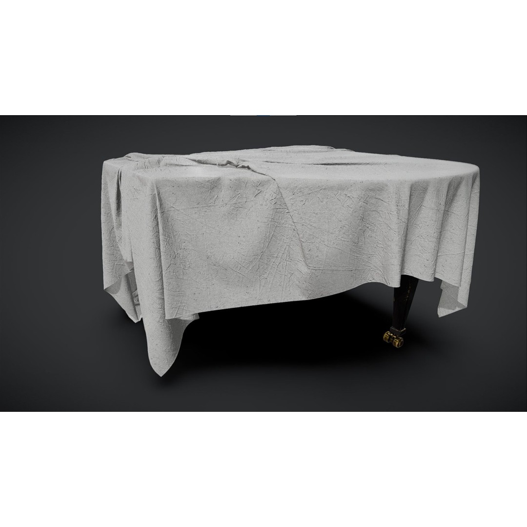 Draped Piano 3D Model – Low Poly Game Asset, FBX, PBR Textures - View 5