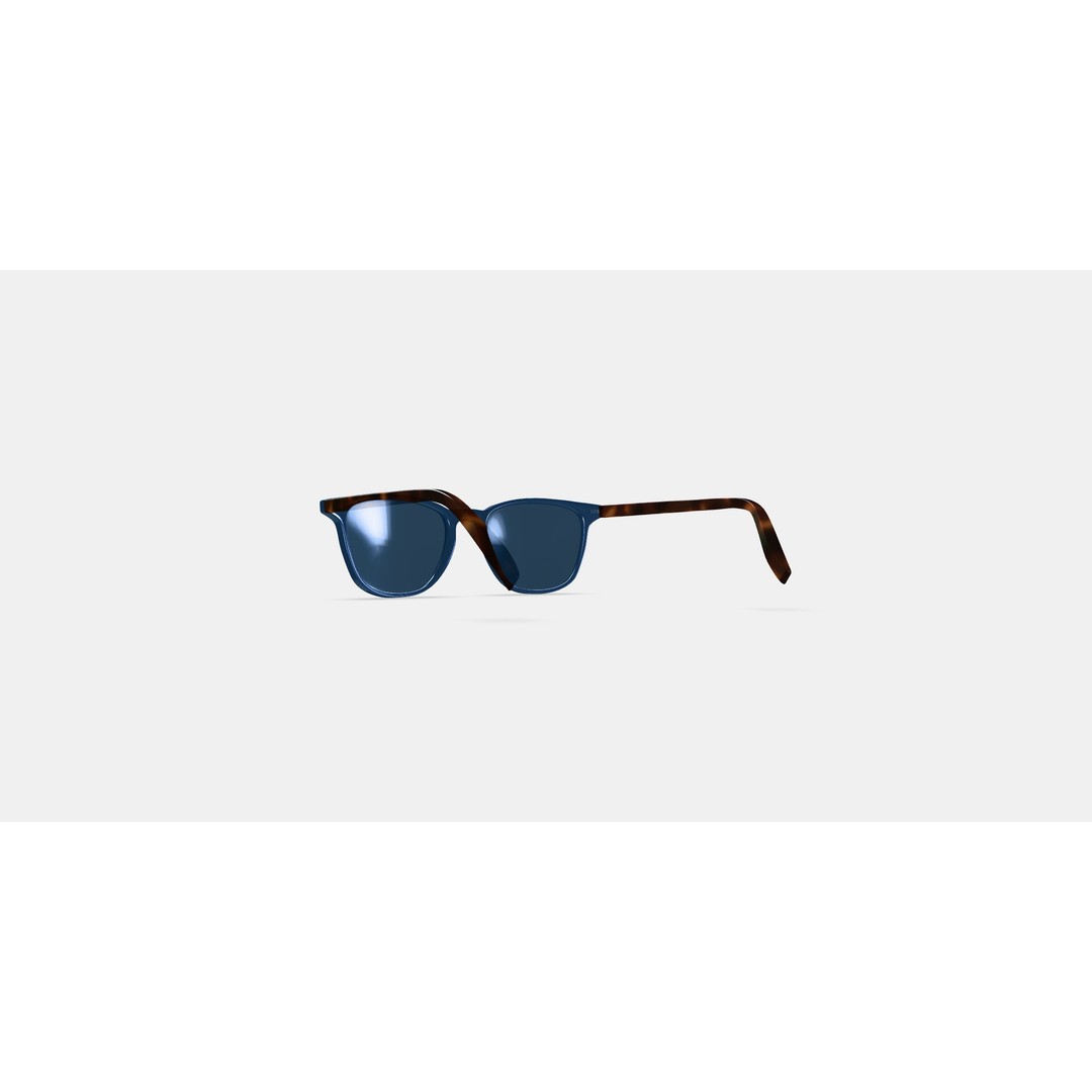 Dawson Sunglasses 3D Model – Azure Crystal & Oak Barrel, PBR
