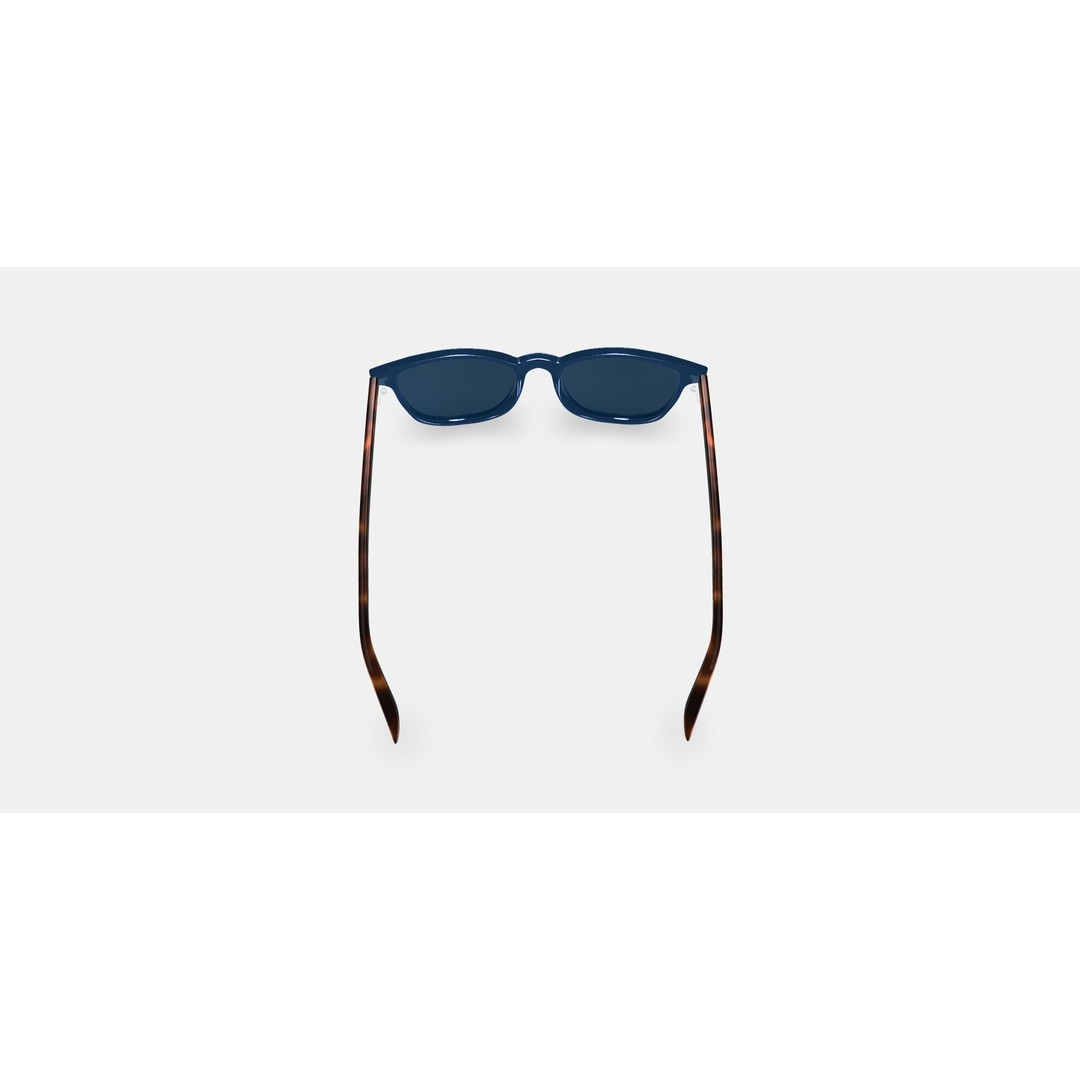 Dawson Sunglasses 3D Model – Azure Crystal & Oak Barrel, PBR - View 3