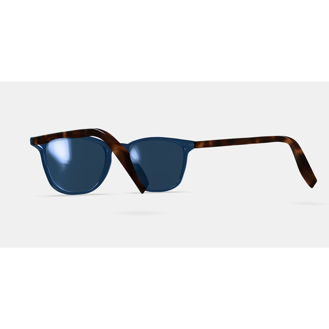 Dawson Sunglasses 3D Model – Azure Crystal & Oak Barrel, PBR - View 5