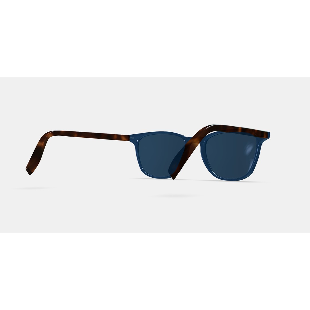 Dawson Sunglasses 3D Model – Azure Crystal & Oak Barrel, PBR - View 7