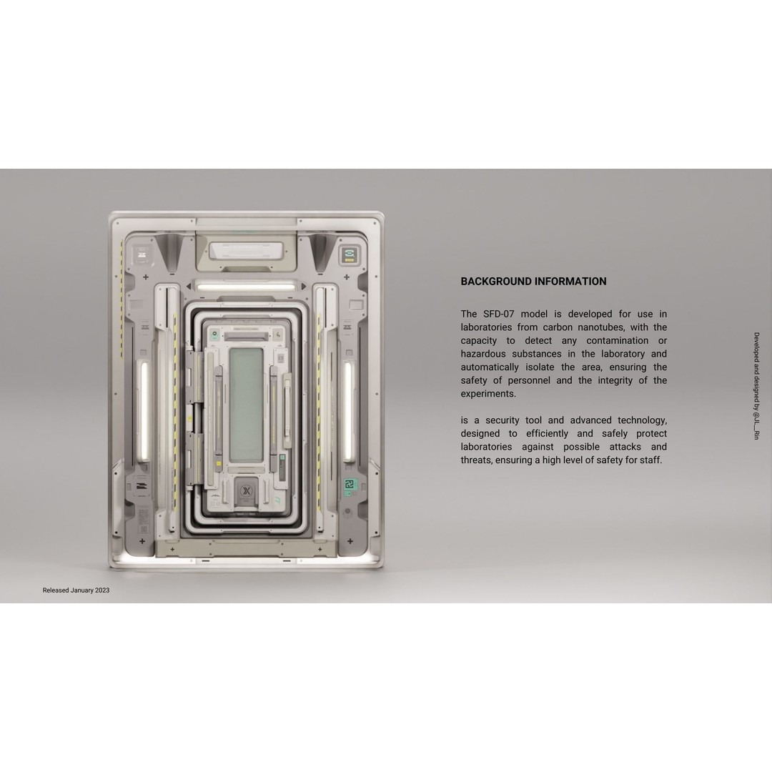 Sci-Fi Doors 3D Model – Futuristic Design with PBR Textures, Blender - View 7