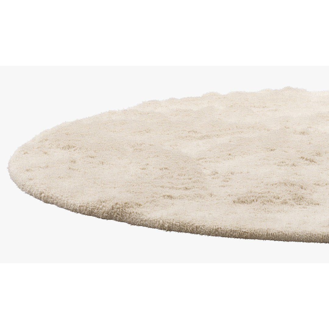 Benuta Dave Round Fur Rug 3D Model – Shaggy Textile, PBR Textures - View 4