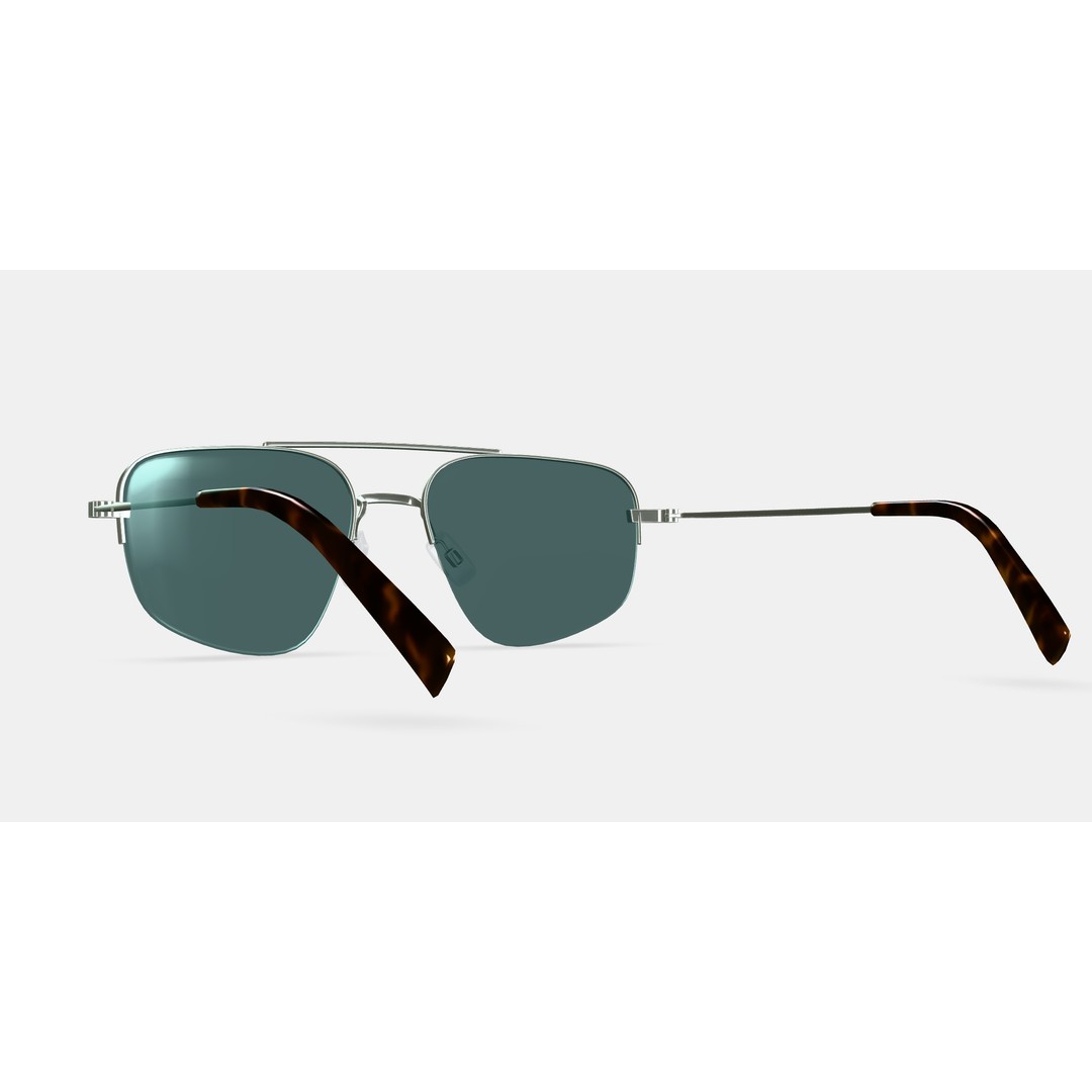 Julio Sunglasses 3D Model – Polished Silver Fashion Asset, PBR - View 3