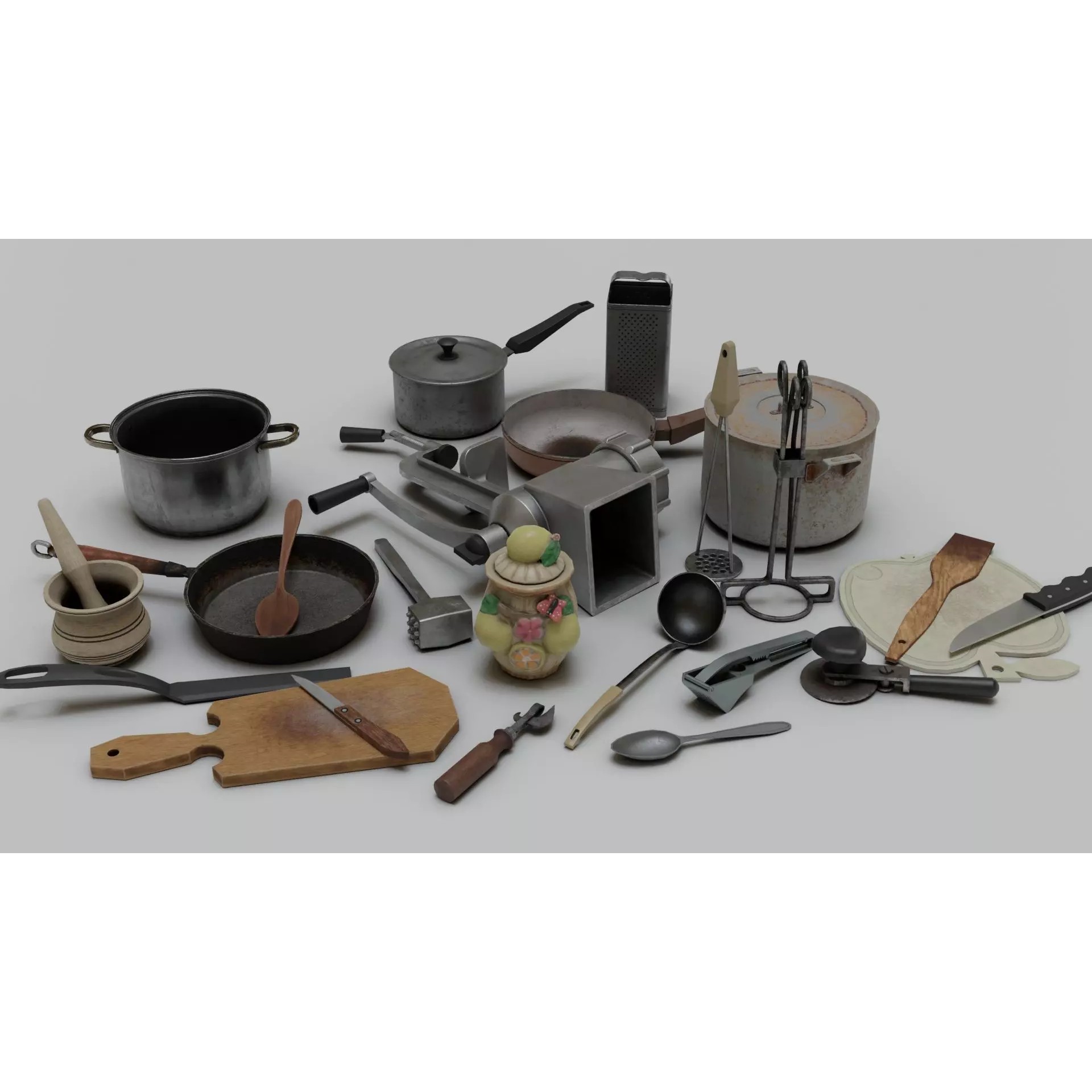 Old Kitchen Appliances - Low-Poly Game-Ready 3D Model - View 2
