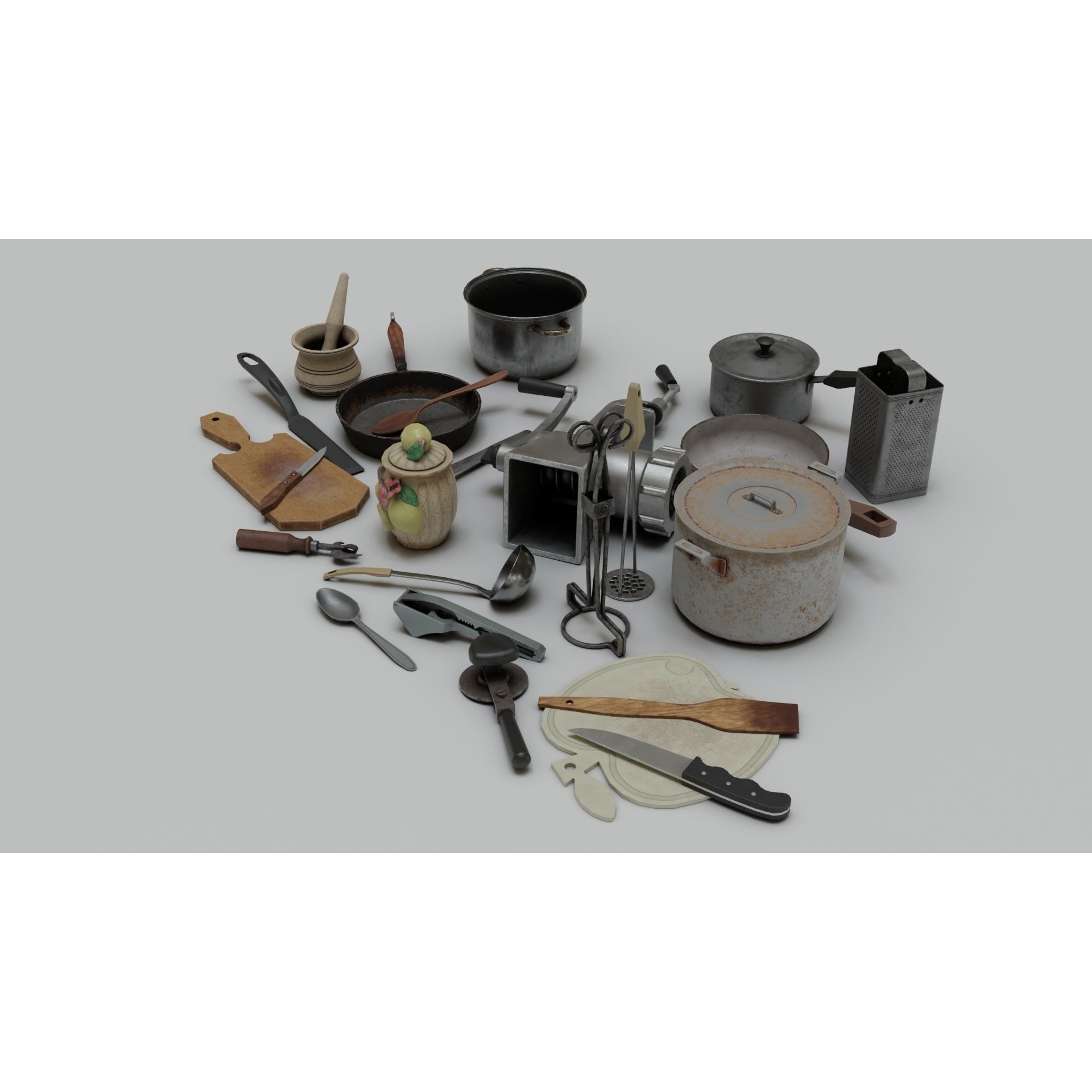 Old Kitchen Appliances - Low-Poly Game-Ready 3D Model - View 3