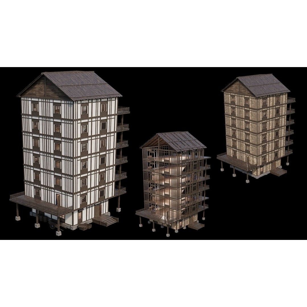 Medieval Village 3D Model – Game Ready Low Poly Collection with 4K Textures - View 41