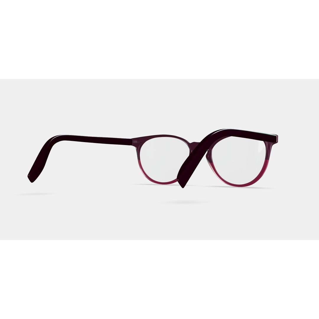 Blakeley Eyeglasses 3D Model – Oxblood Fade PBR Textured, FBX, OBJ - View 7