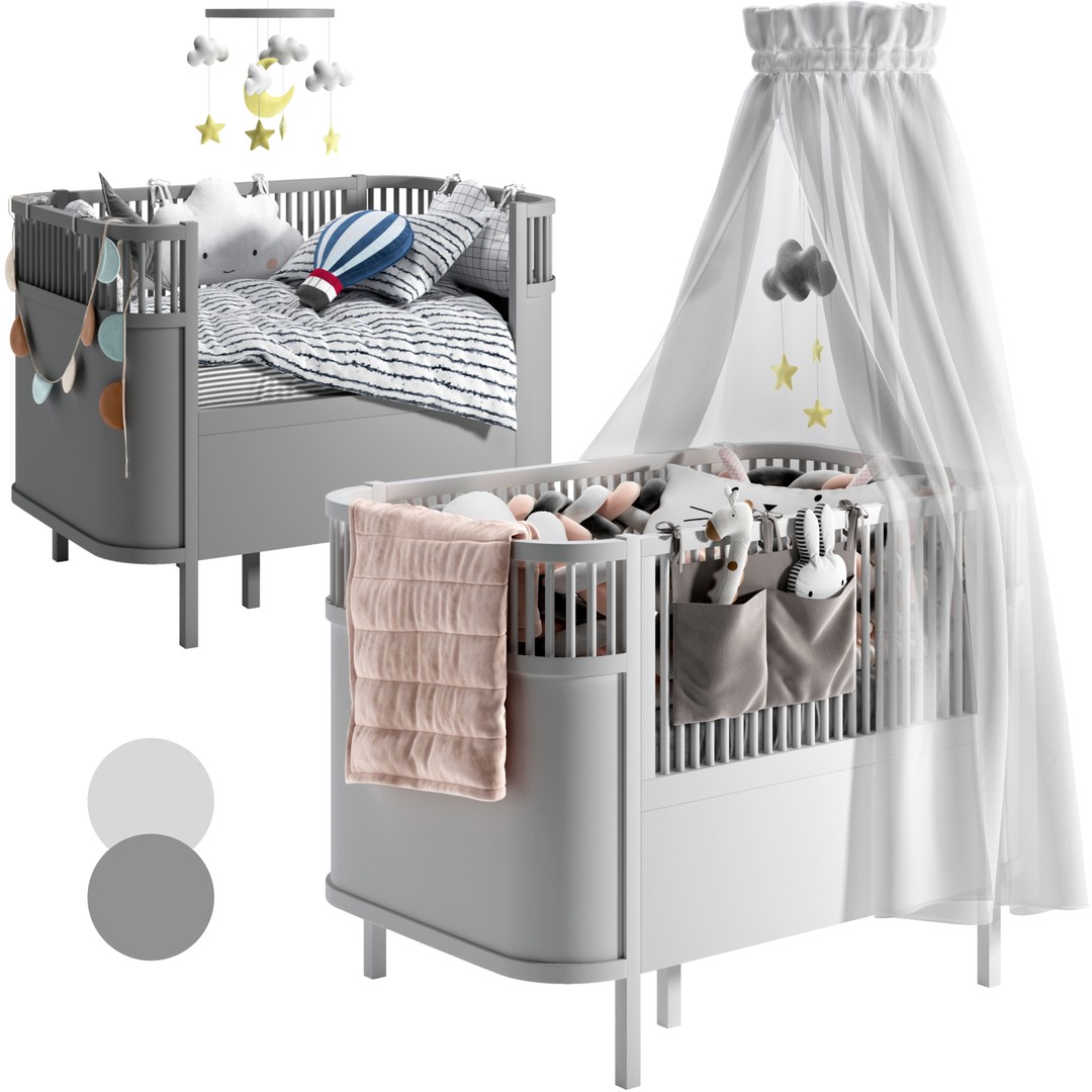 Sebra Baby Cat Bed 3D Model – Soft Fabric Bed with Accessories