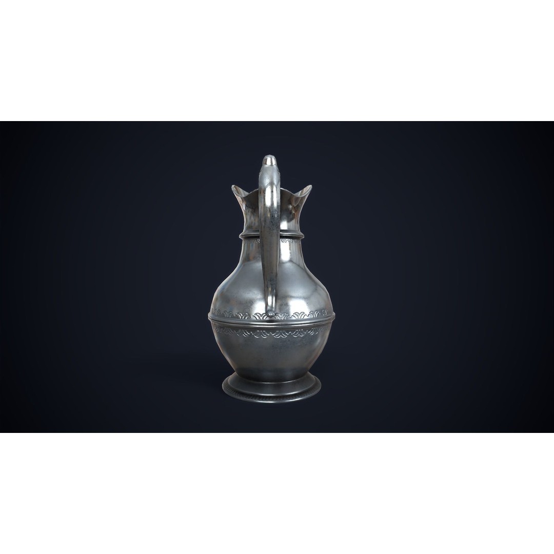 Vintage Metal Jug 3D Model – Low Poly Game Ready Asset, FBX, OBJ