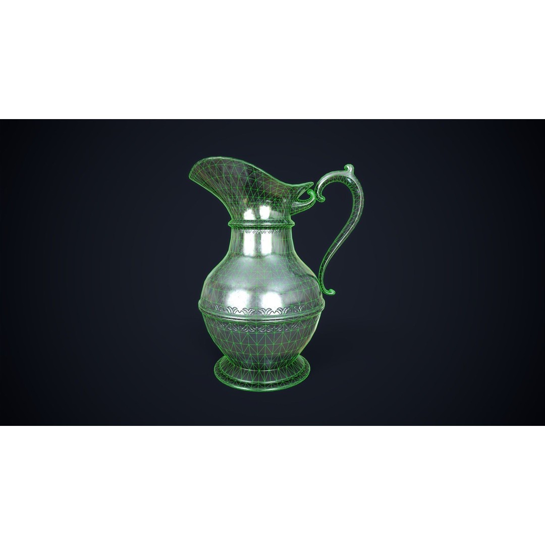 Vintage Metal Jug 3D Model – Low Poly Game Ready Asset, FBX, OBJ - View 5