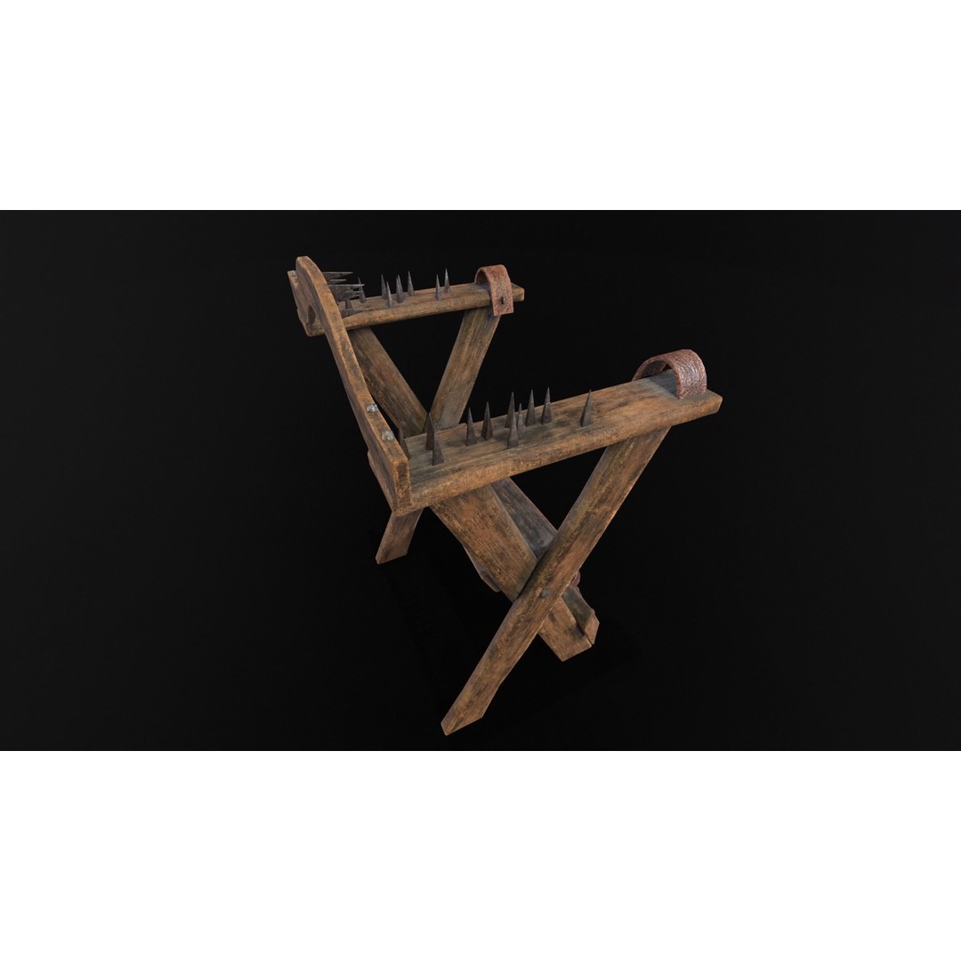 Spiked Torture Chair 3D Model – Low Poly Game Asset, FBX, OBJ - View 15