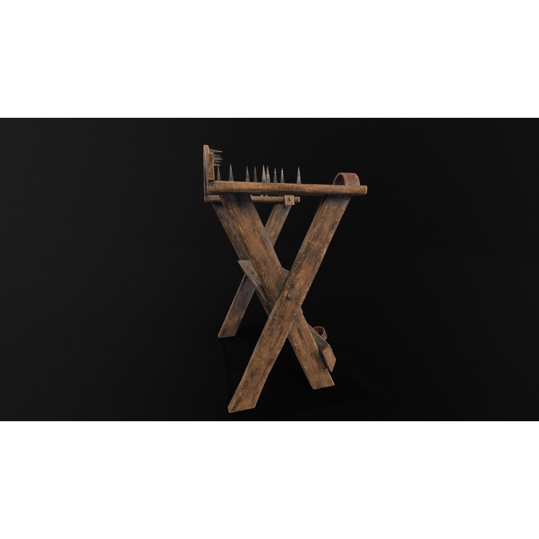 Spiked Torture Chair 3D Model – Low Poly Game Asset, FBX, OBJ - View 17