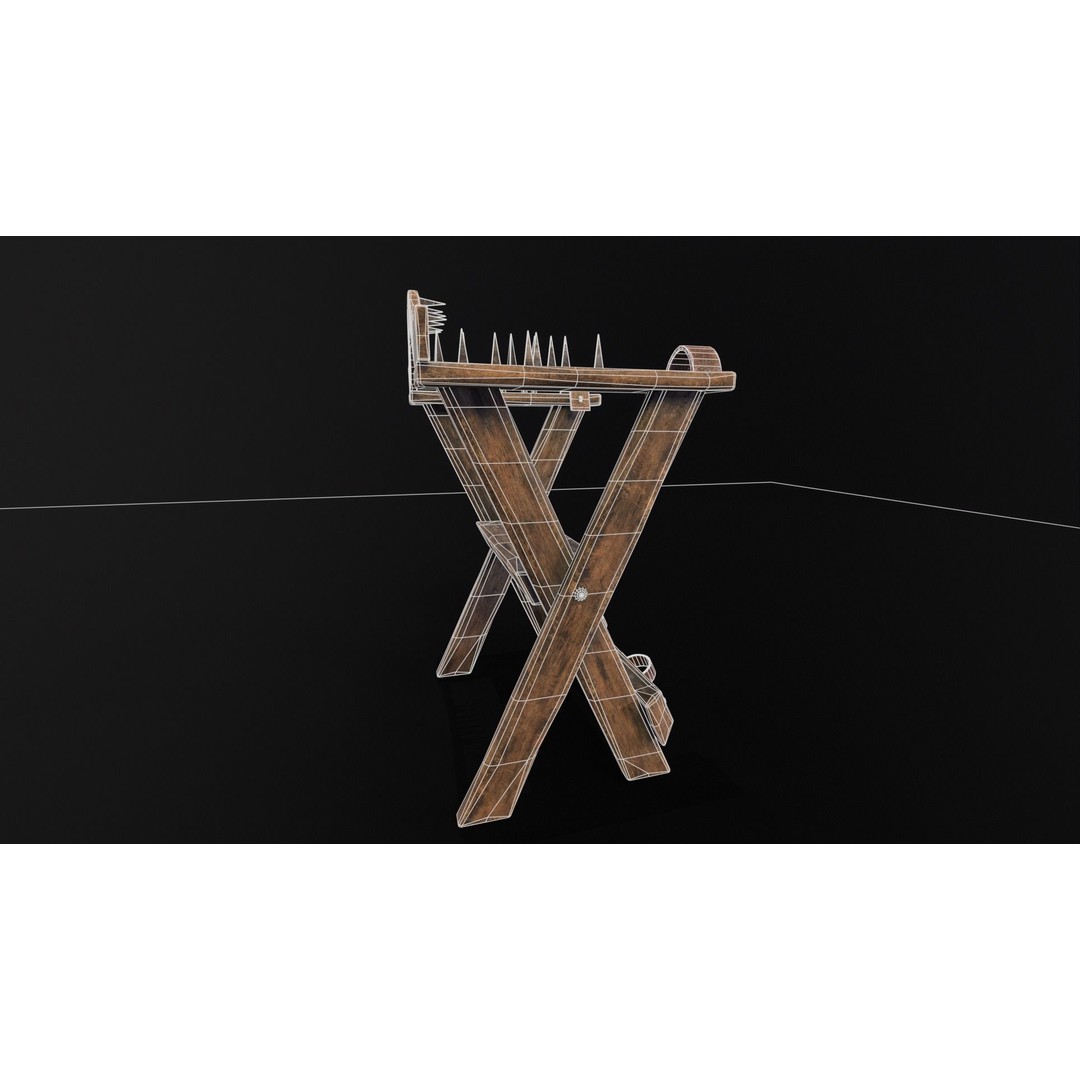 Spiked Torture Chair 3D Model – Low Poly Game Asset, FBX, OBJ - View 18