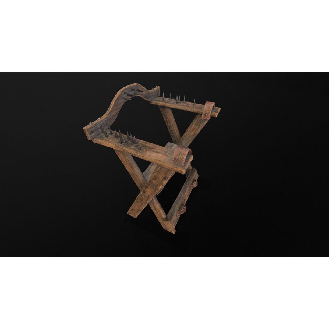 Spiked Torture Chair 3D Model – Low Poly Game Asset, FBX, OBJ - View 19