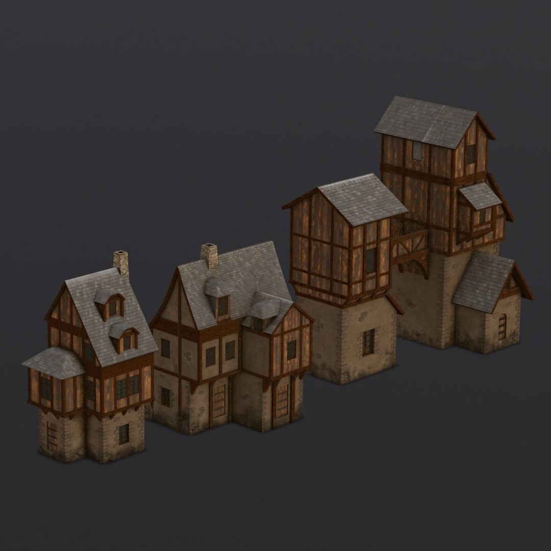 House Pack 3D Model – Low Poly Architectural Asset, FBX, PBR Textures - View 16