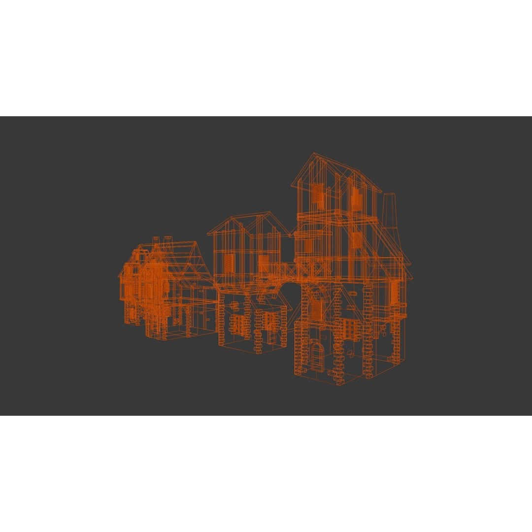 House Pack 3D Model – Low Poly Architectural Asset, FBX, PBR Textures - View 18