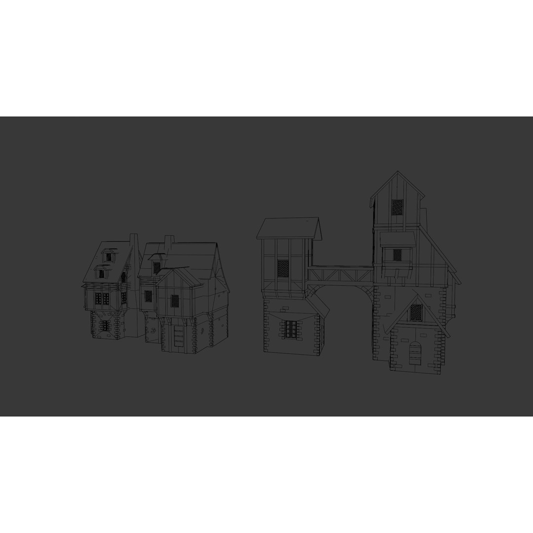 House Pack 3D Model – Low Poly Architectural Asset, FBX, PBR Textures - View 19