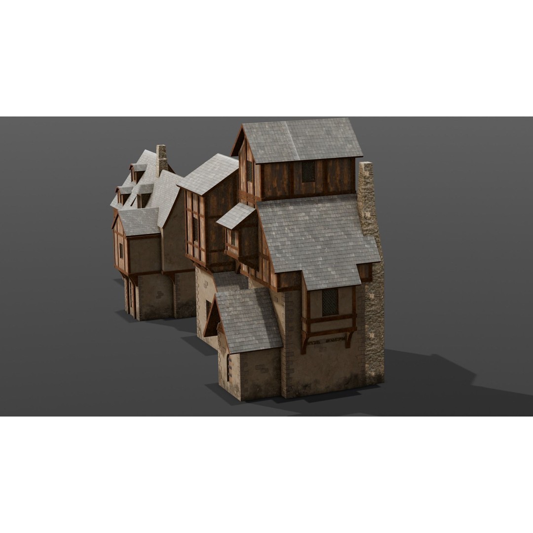 House Pack 3D Model – Low Poly Architectural Asset, FBX, PBR Textures - View 20