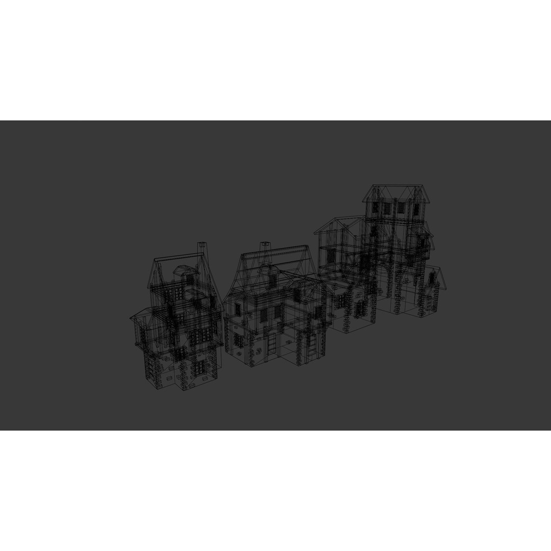 House Pack 3D Model – Low Poly Architectural Asset, FBX, PBR Textures - View 7