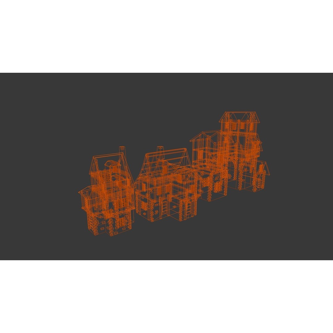 House Pack 3D Model – Low Poly Architectural Asset, FBX, PBR Textures - View 8