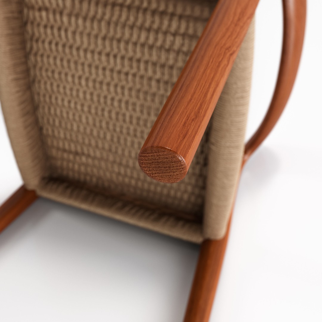 Niels Moller Model 77 Dining Chair 3D Model – Low Poly Teakwood Design, FBX, OBJ - View 13