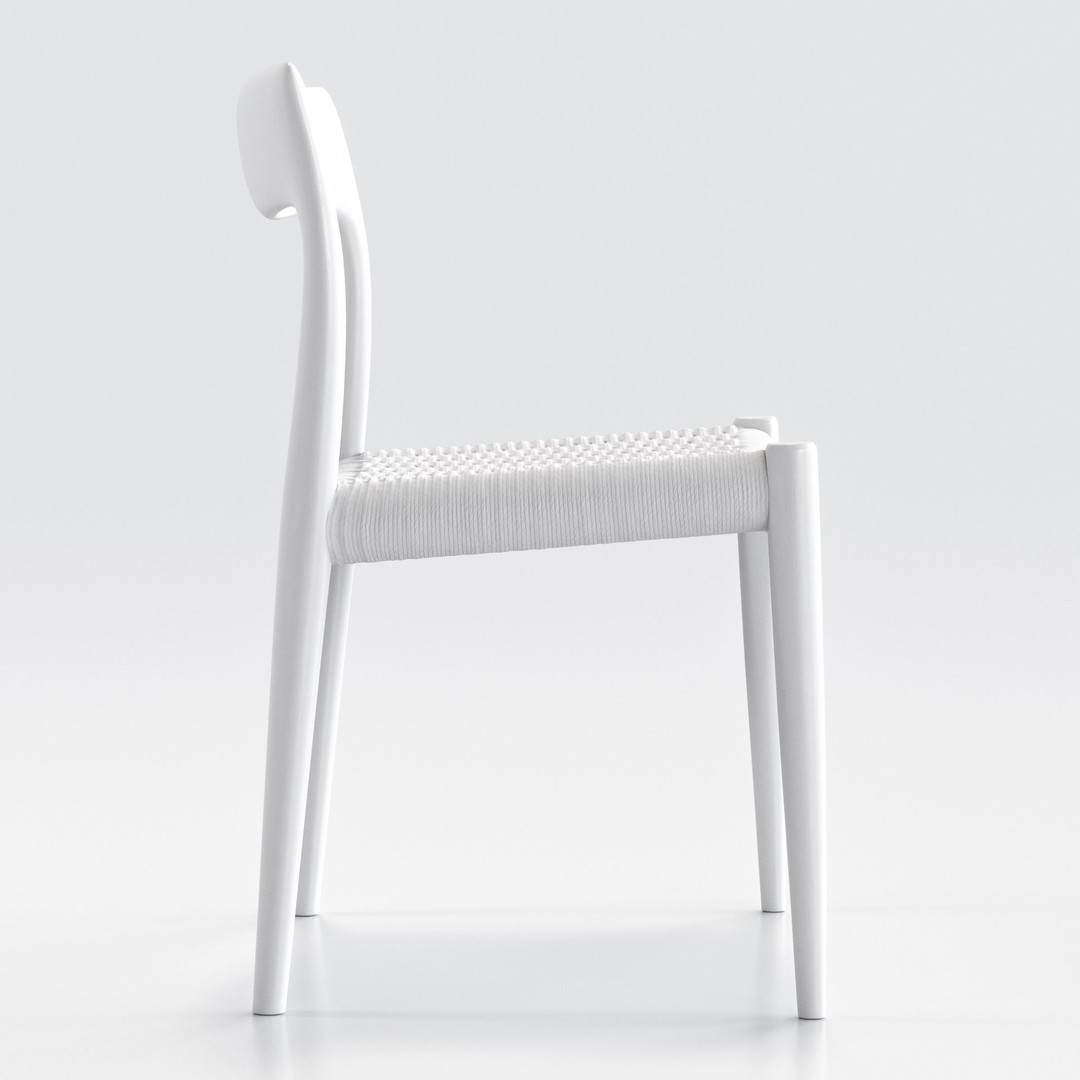 Niels Moller Model 77 Dining Chair 3D Model – Low Poly Teakwood Design, FBX, OBJ - View 24