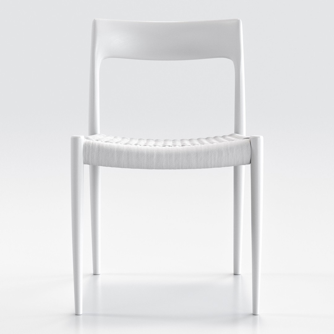 Niels Moller Model 77 Dining Chair 3D Model – Low Poly Teakwood Design, FBX, OBJ - View 25