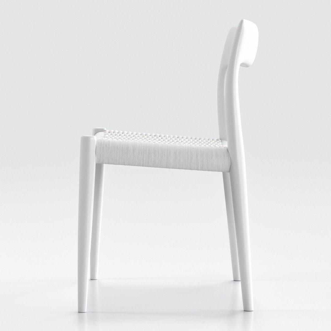 Niels Moller Model 77 Dining Chair 3D Model – Low Poly Teakwood Design, FBX, OBJ - View 26