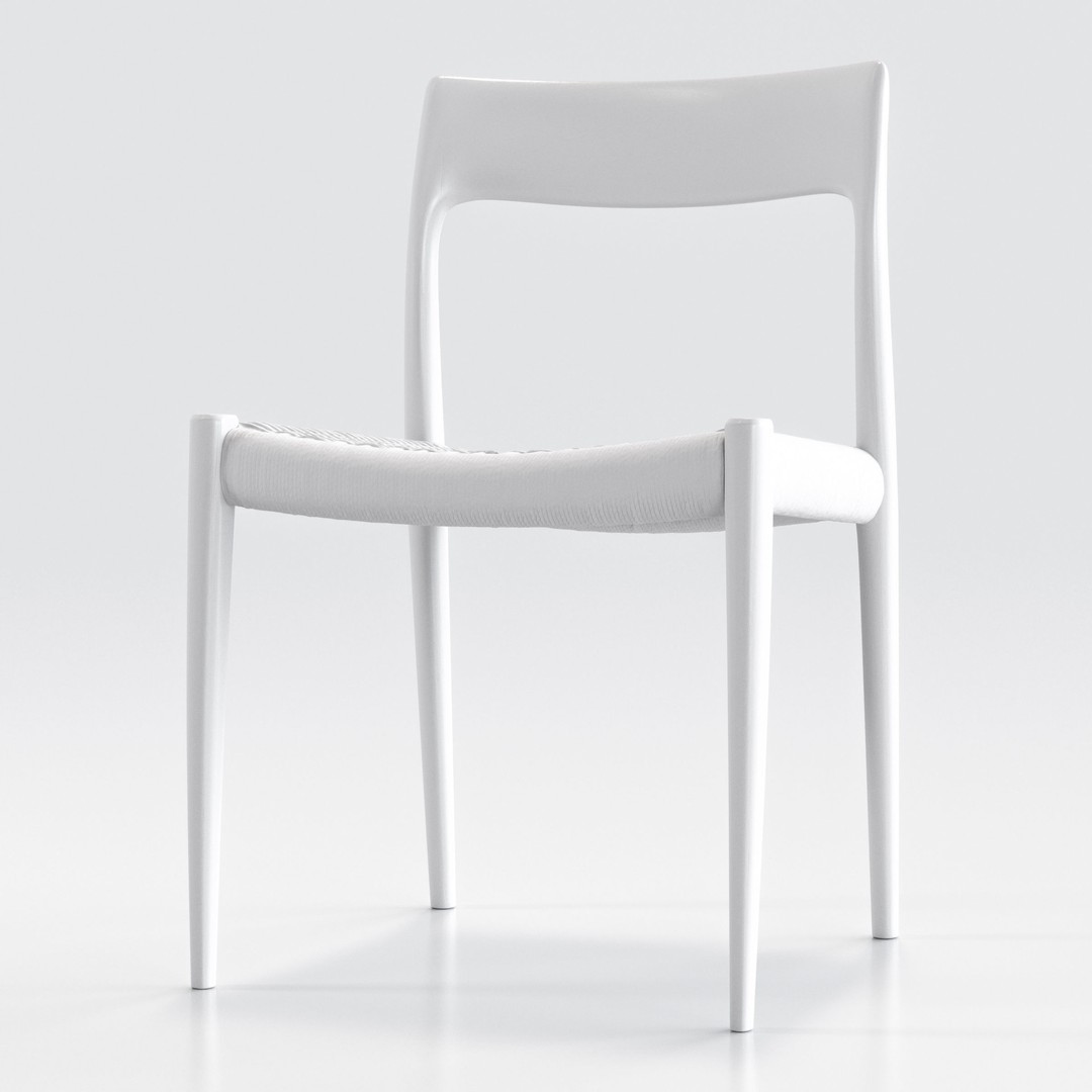 Niels Moller Model 77 Dining Chair 3D Model – Low Poly Teakwood Design, FBX, OBJ - View 27