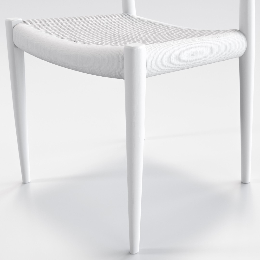 Niels Moller Model 77 Dining Chair 3D Model – Low Poly Teakwood Design, FBX, OBJ - View 28