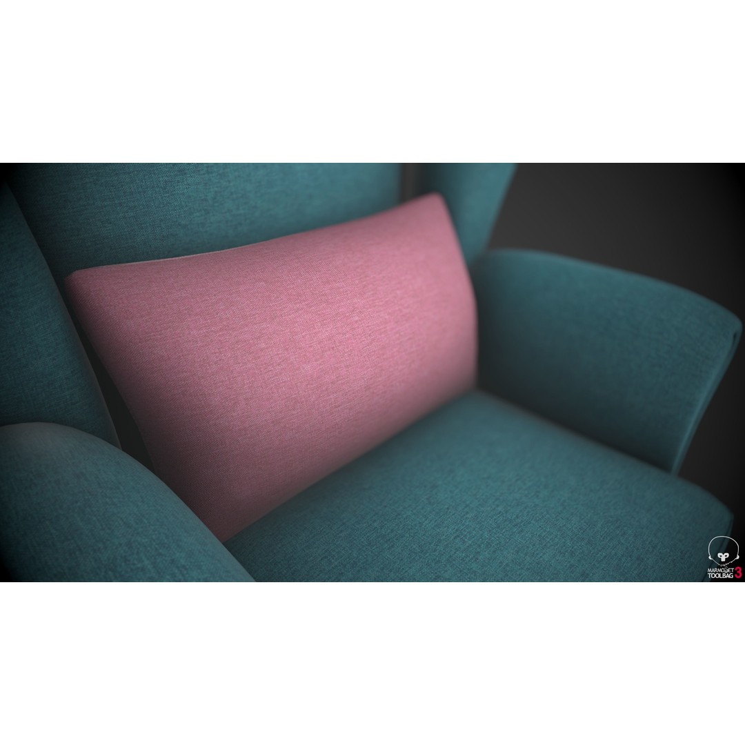 Wingback Chair 3D Model – Low Poly PBR Furniture Asset, FBX - View 15