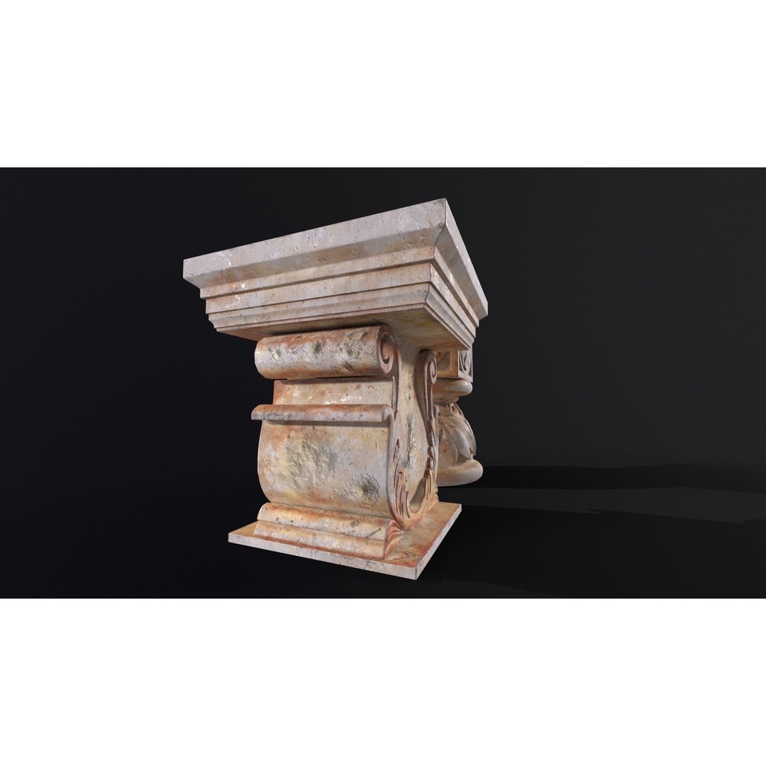 Marble Floral Garden Decoration 3D Model – Low Poly PBR Asset, FBX, OBJ - View 17