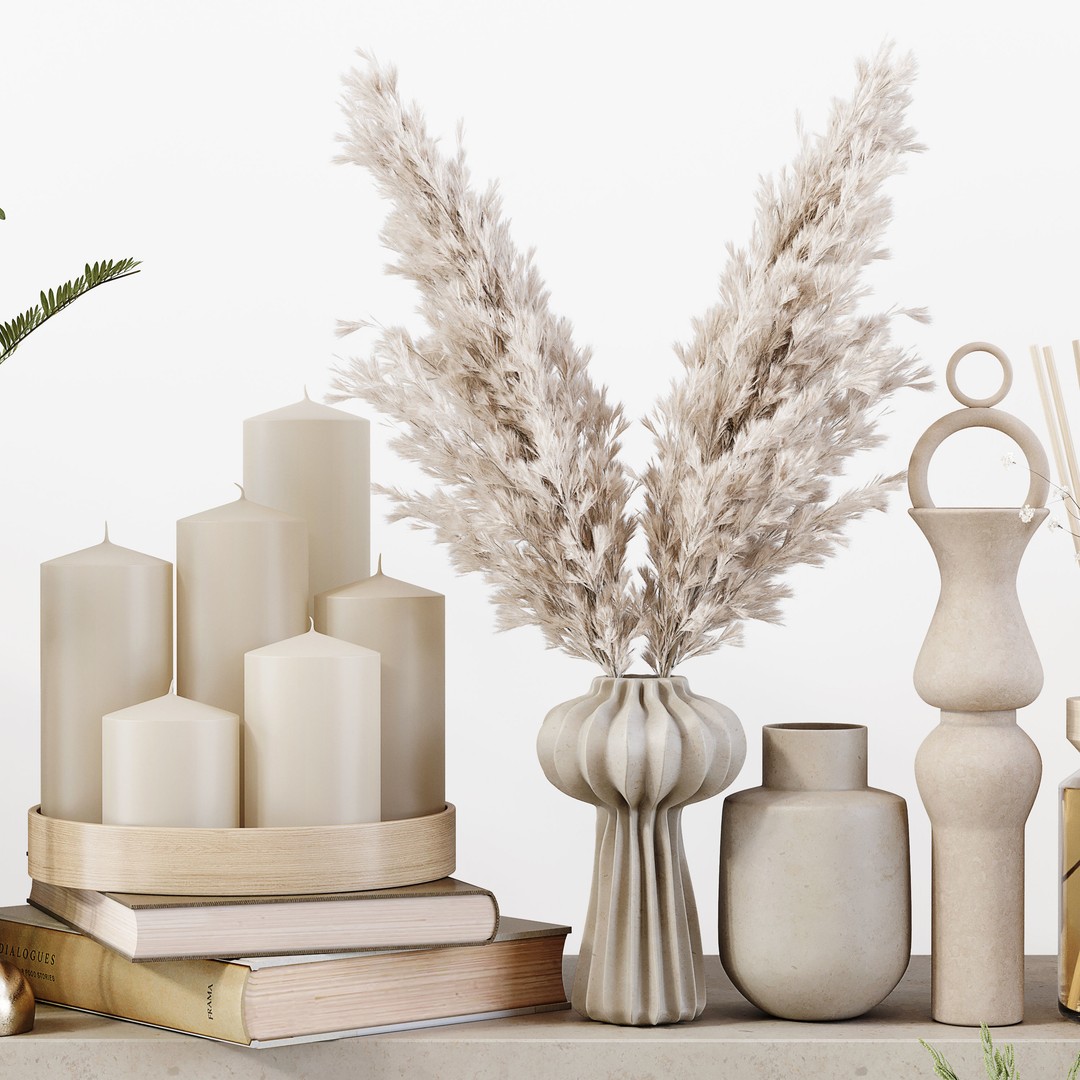 Pampas Grass 3D Model – Low Poly Decorative Set, FBX, OBJ - View 11