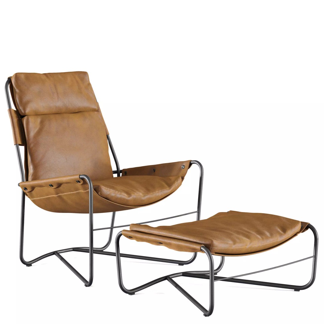 Bug Chair 3D Model – High Poly Leather Armchair, FBX - View 2