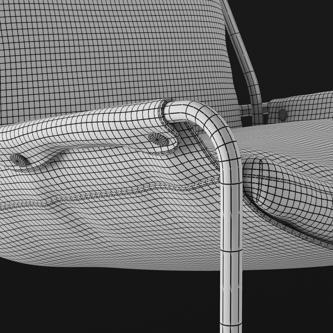 Bug Chair 3D Model – High Poly Leather Armchair, FBX - View 8