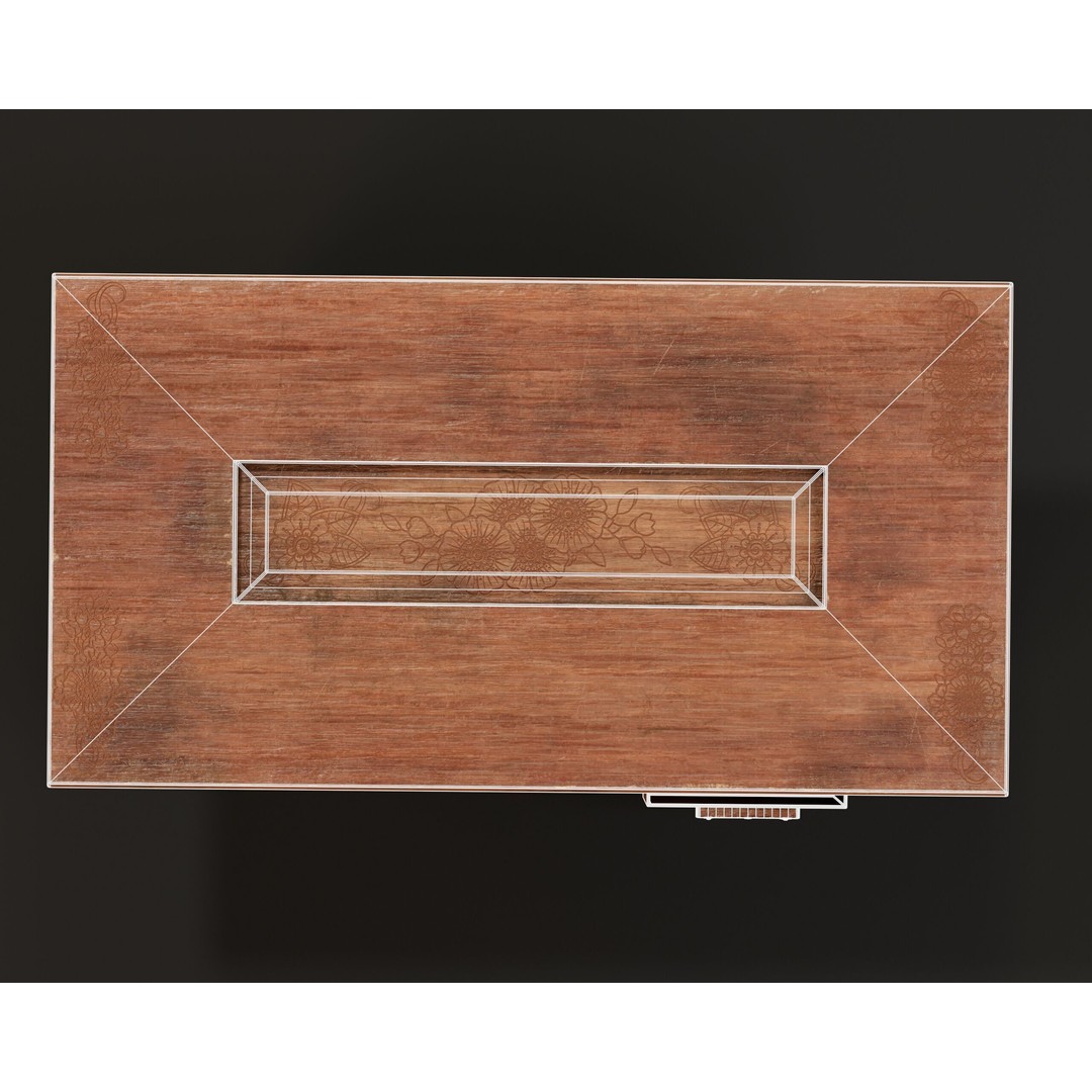 Japanese Shelf Table 3D Model – Low Poly Game Asset, FBX, OBJ - View 8