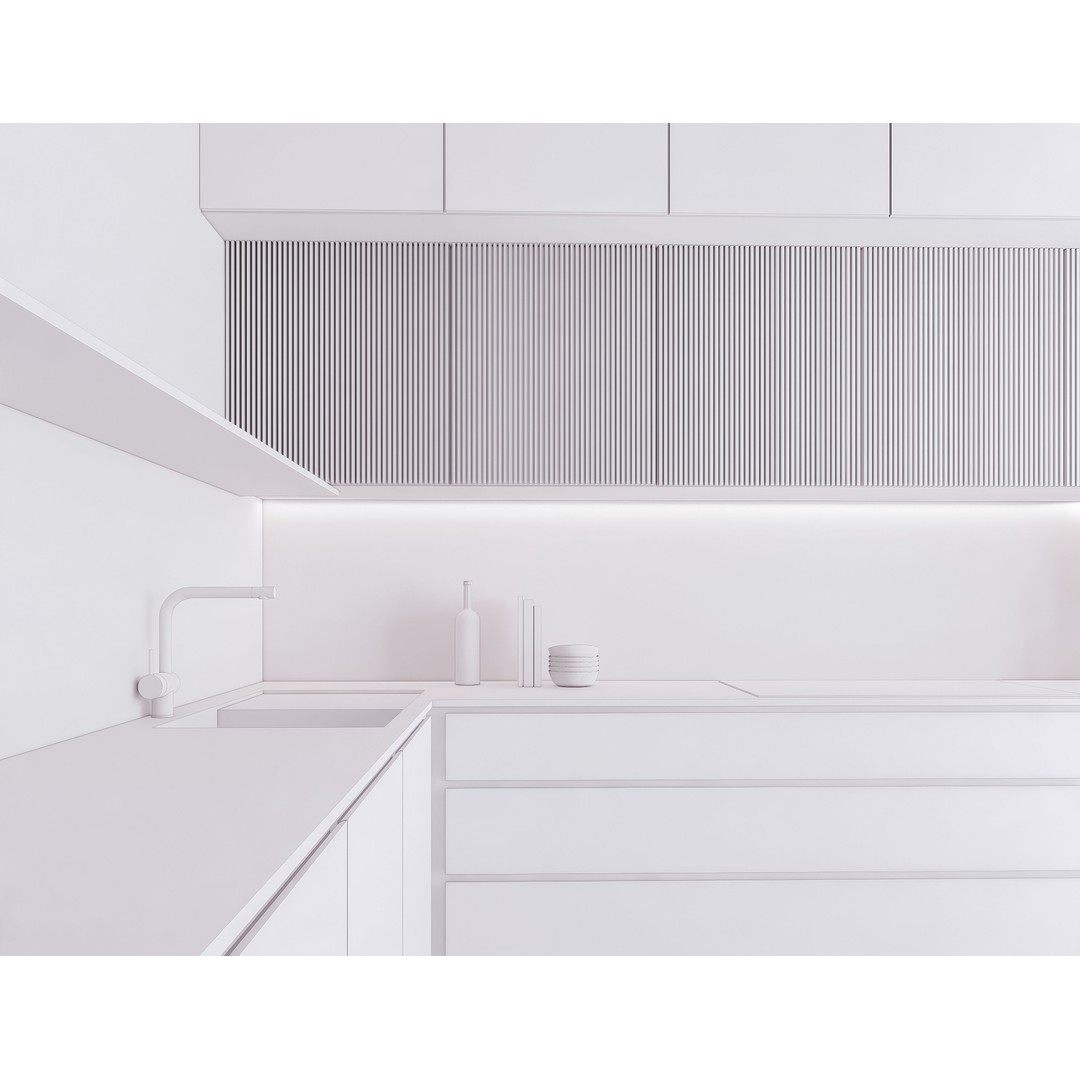 Modern Kitchen 3D Model – Low Poly PBR Interior Asset, FBX, OBJ - View 13