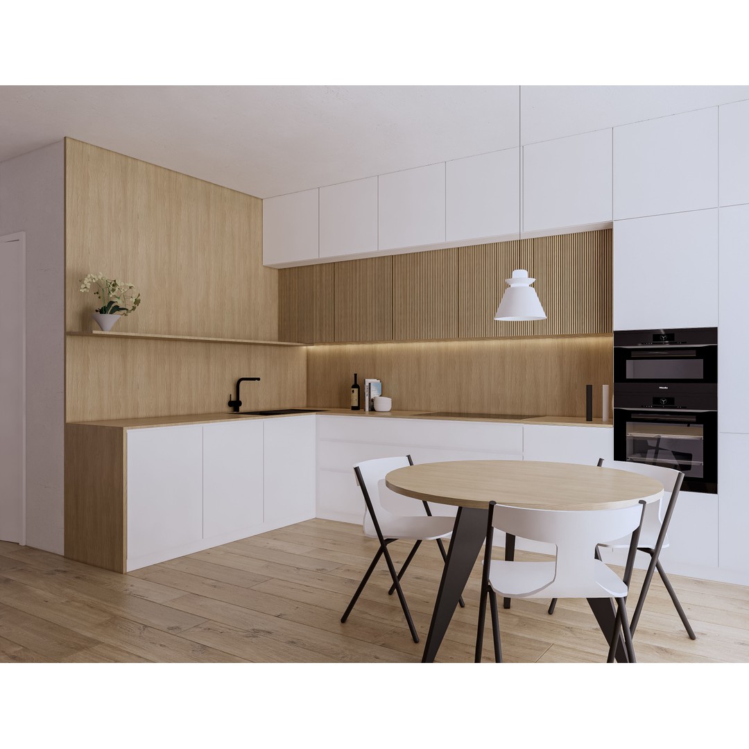 Modern Kitchen 3D Model – Low Poly PBR Interior Asset, FBX, OBJ - View 4