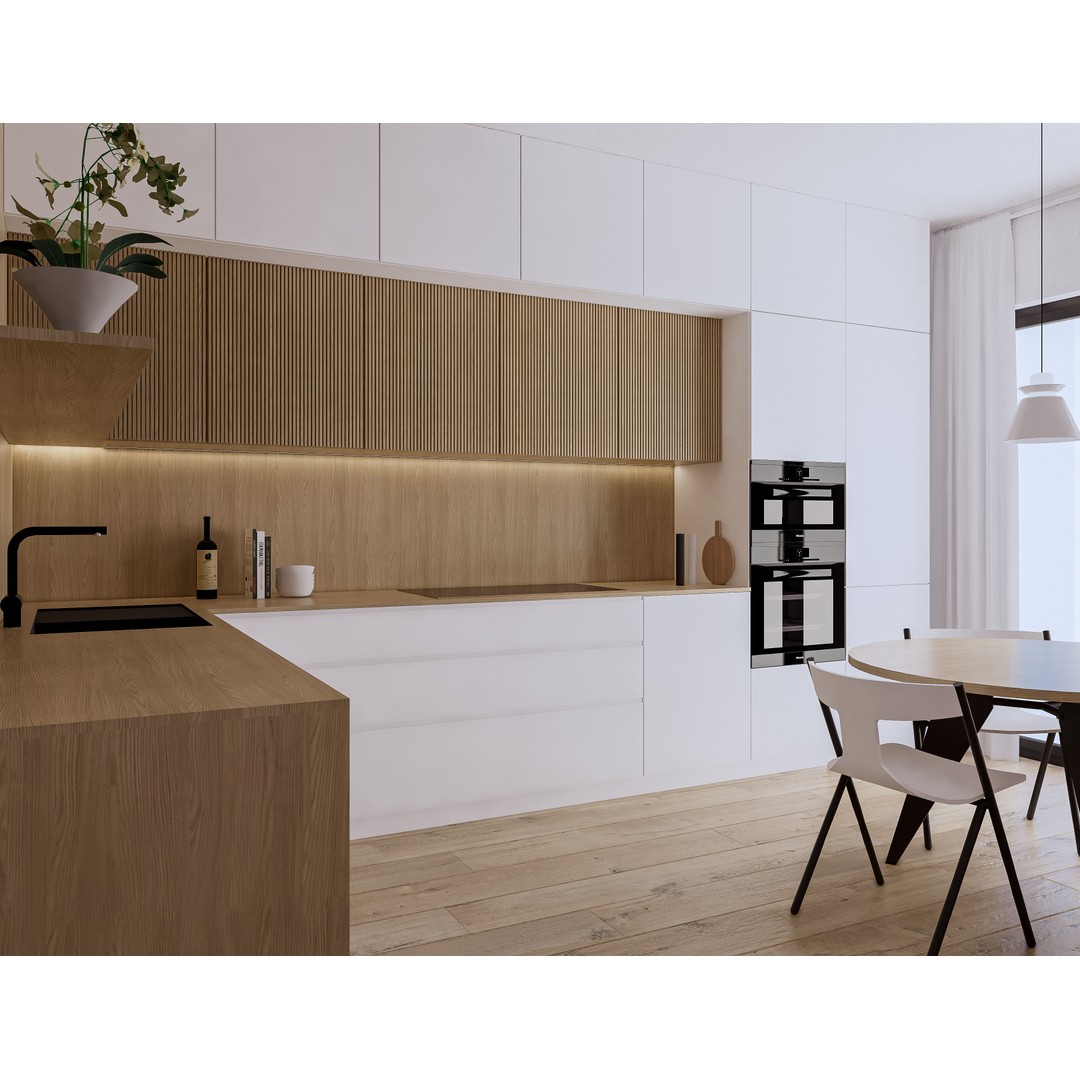 Modern Kitchen 3D Model – Low Poly PBR Interior Asset, FBX, OBJ - View 5