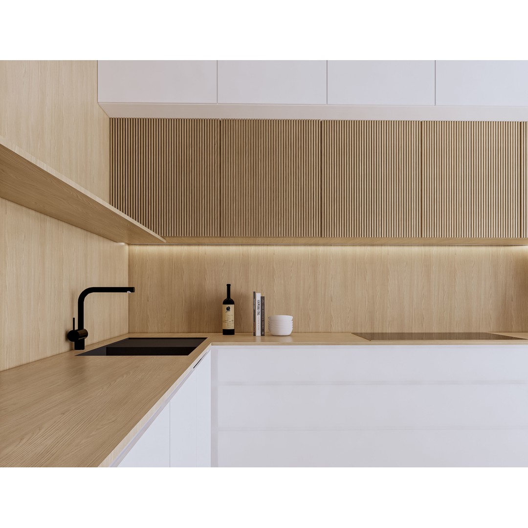 Modern Kitchen 3D Model – Low Poly PBR Interior Asset, FBX, OBJ - View 6