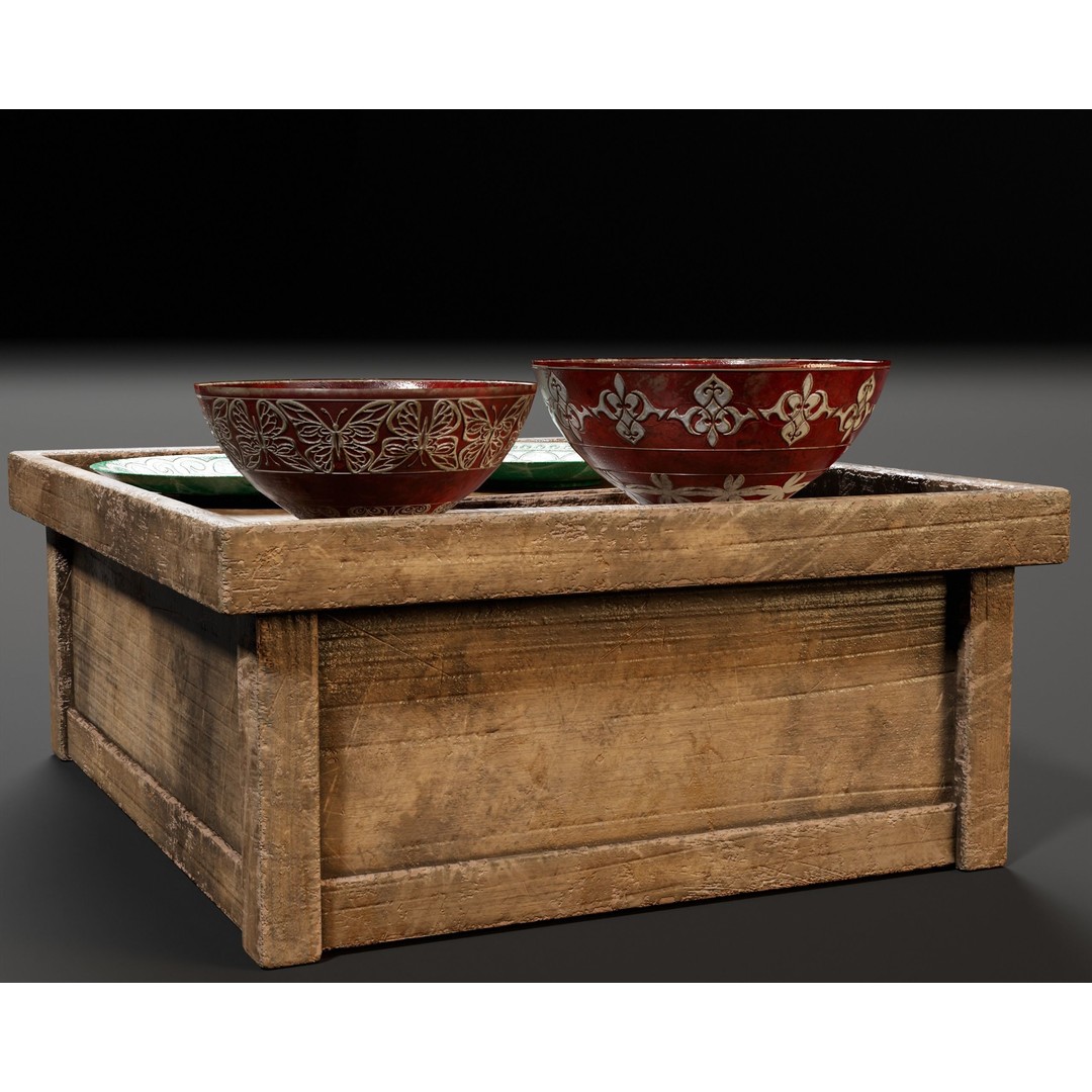Hazoken Dining Set 3D Model – Low Poly PBR Tableware, FBX, OBJ - View 11