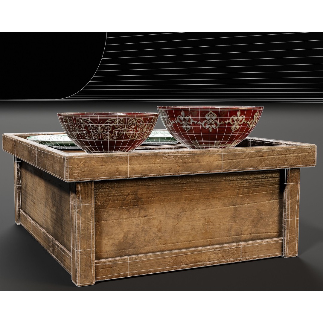 Hazoken Dining Set 3D Model – Low Poly PBR Tableware, FBX, OBJ - View 12