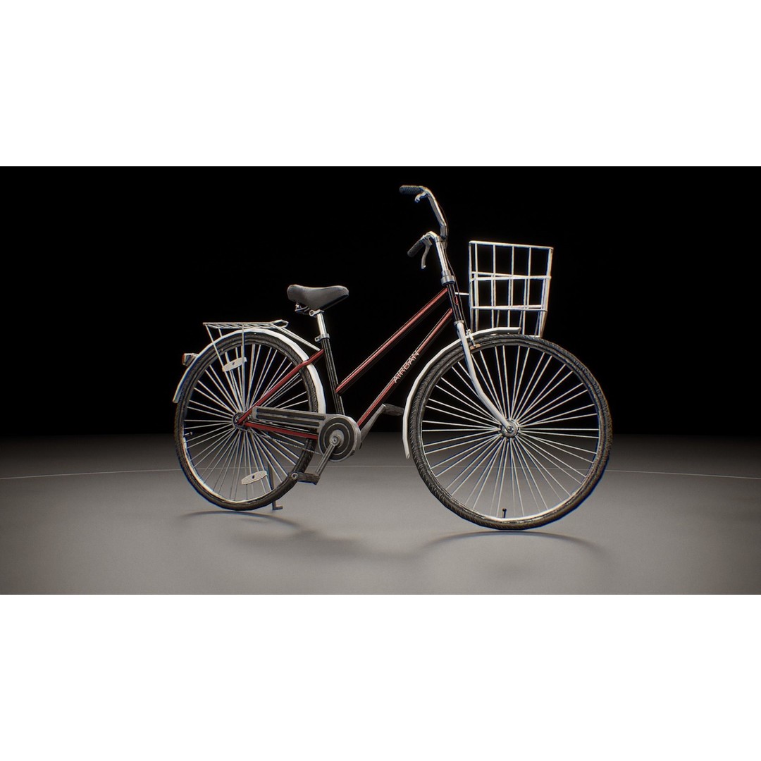 3 Bicycles 3D Model – Low Poly Game Asset, FBX, PBR Textures - View 10