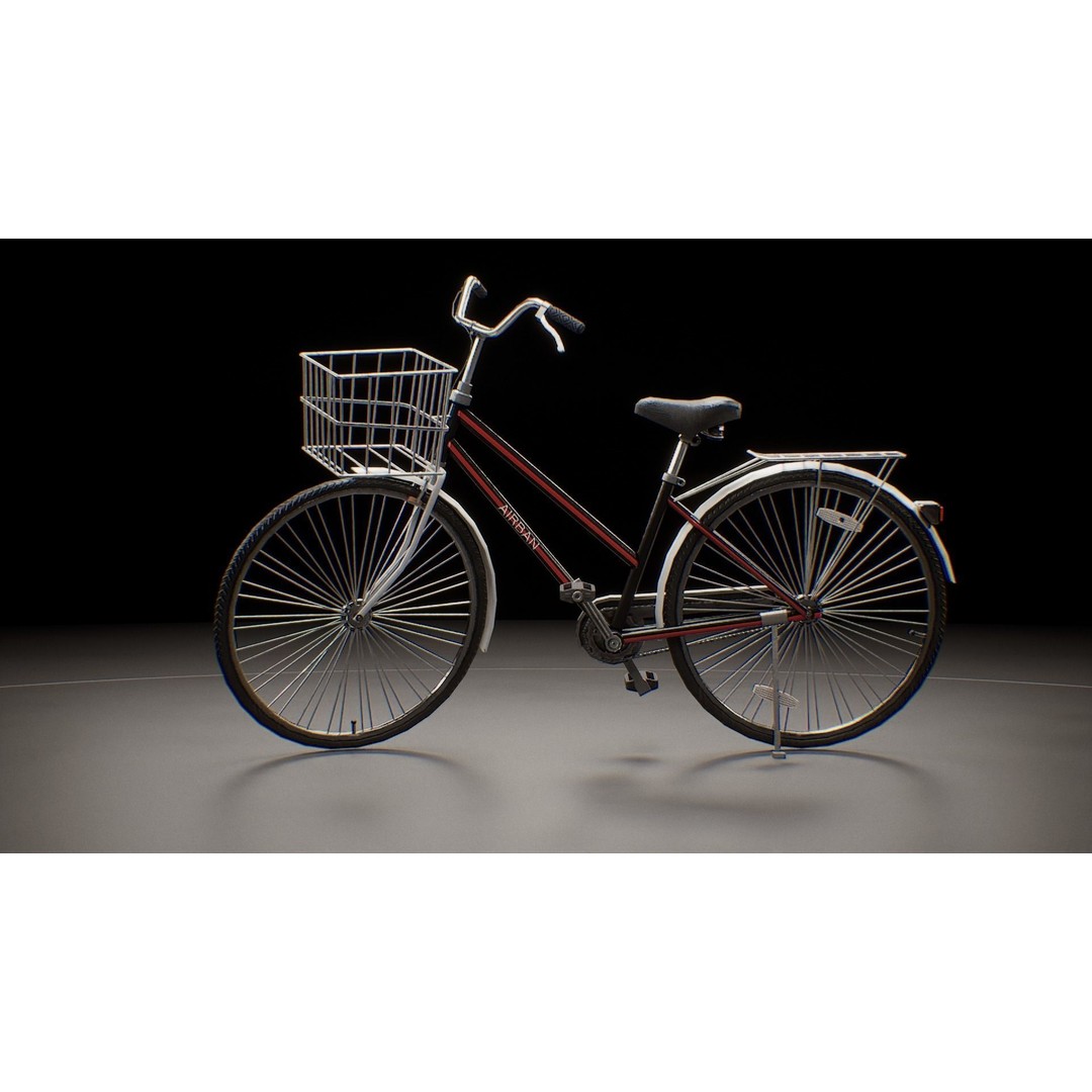 3 Bicycles 3D Model – Low Poly Game Asset, FBX, PBR Textures - View 9